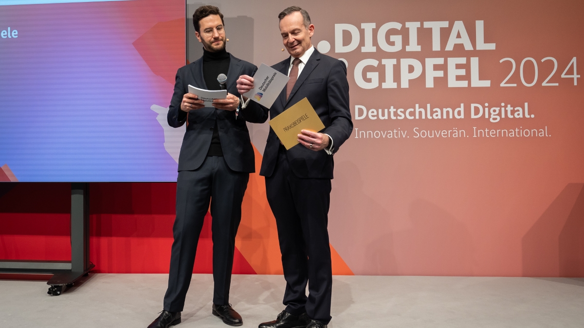 Volker Wissing bei der Verleihung des Deutschen Mobilitätspreises auf dem Digital-Gipfel 2024